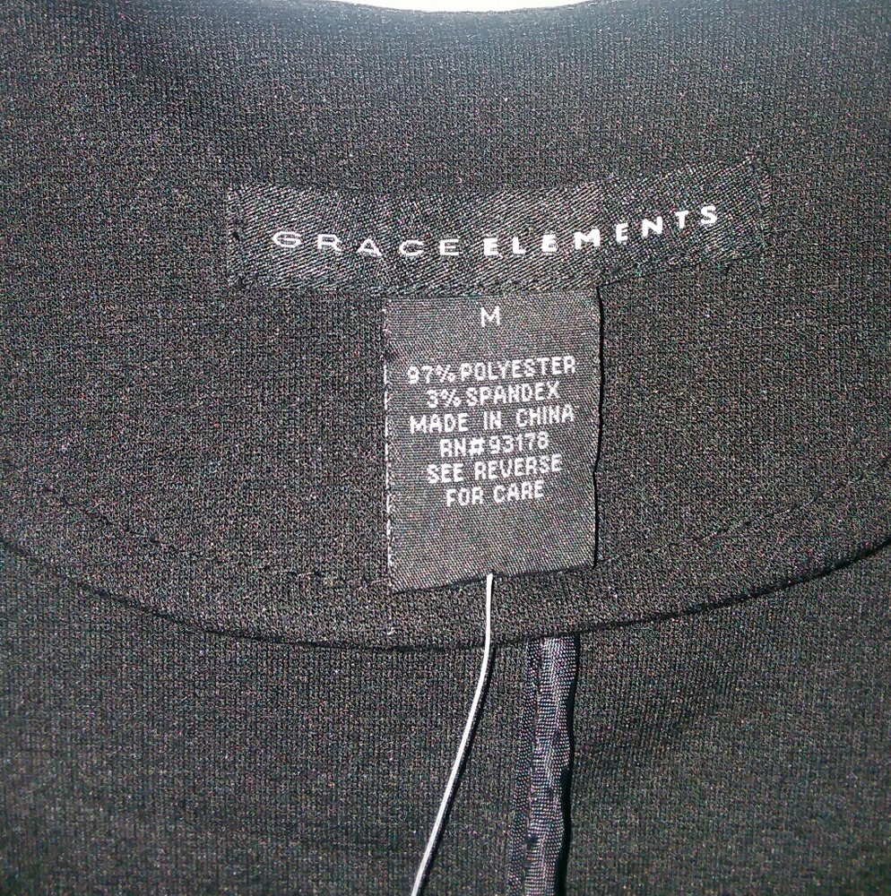 Grace Elements Black Jacket With Gold Detail Zipp… - image 3